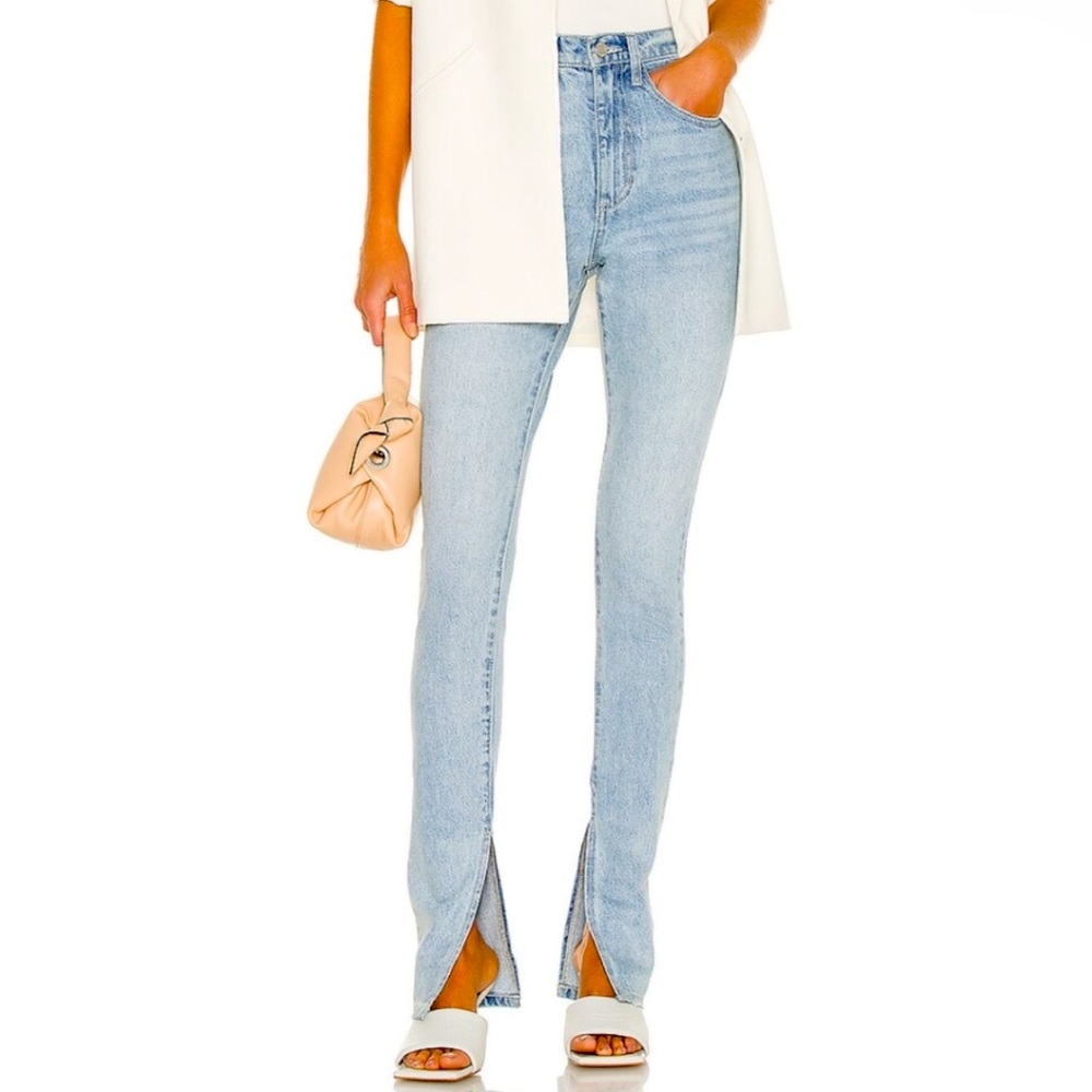 NWT WEWOREWHAT STILETTO SLIT HIGH WAISTED JEANS
